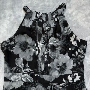 Adam Black and Gray Halter Dress